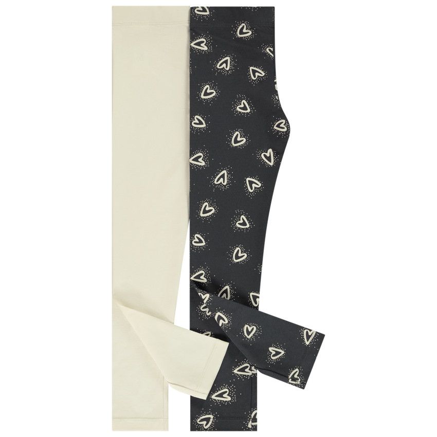 Lot de 2 leggings fantaisie pour fille - Gris foncé