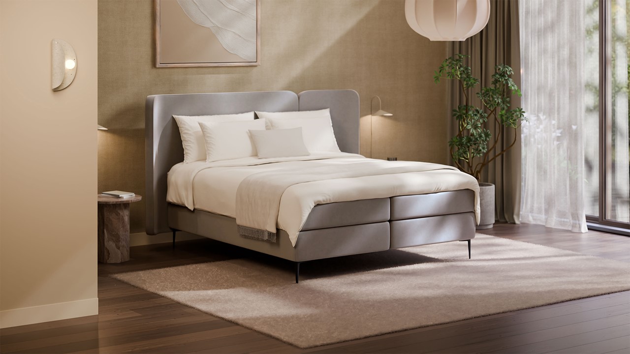 Boxspring Mesa - Warm wool grey