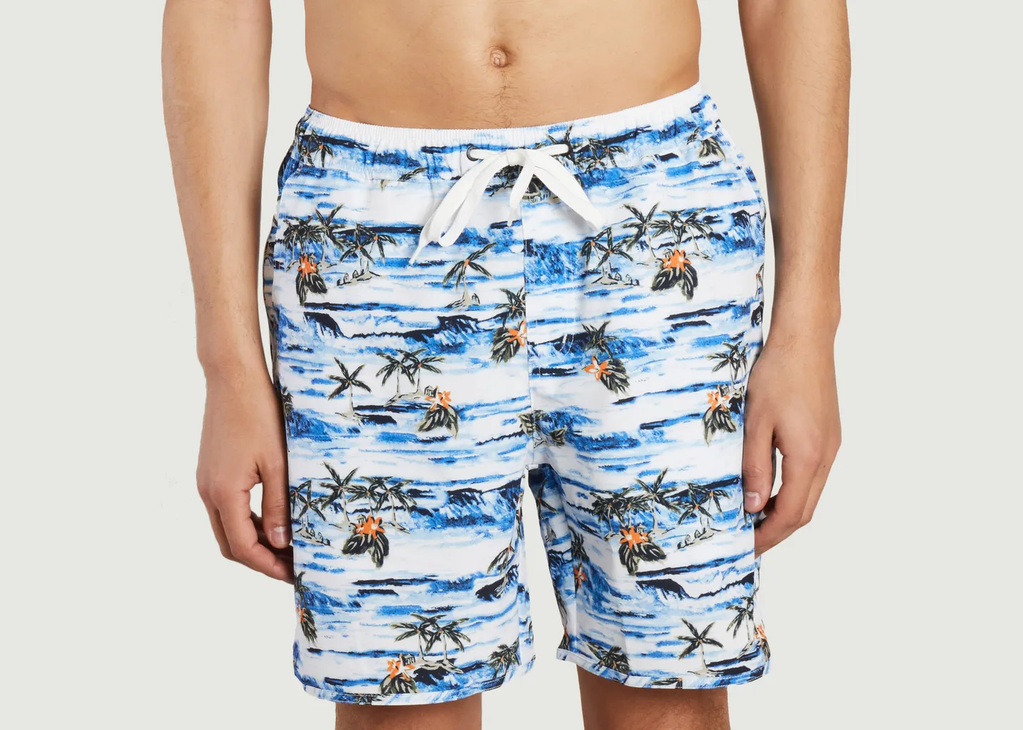Short de bain motif vagues et palmiers KCA