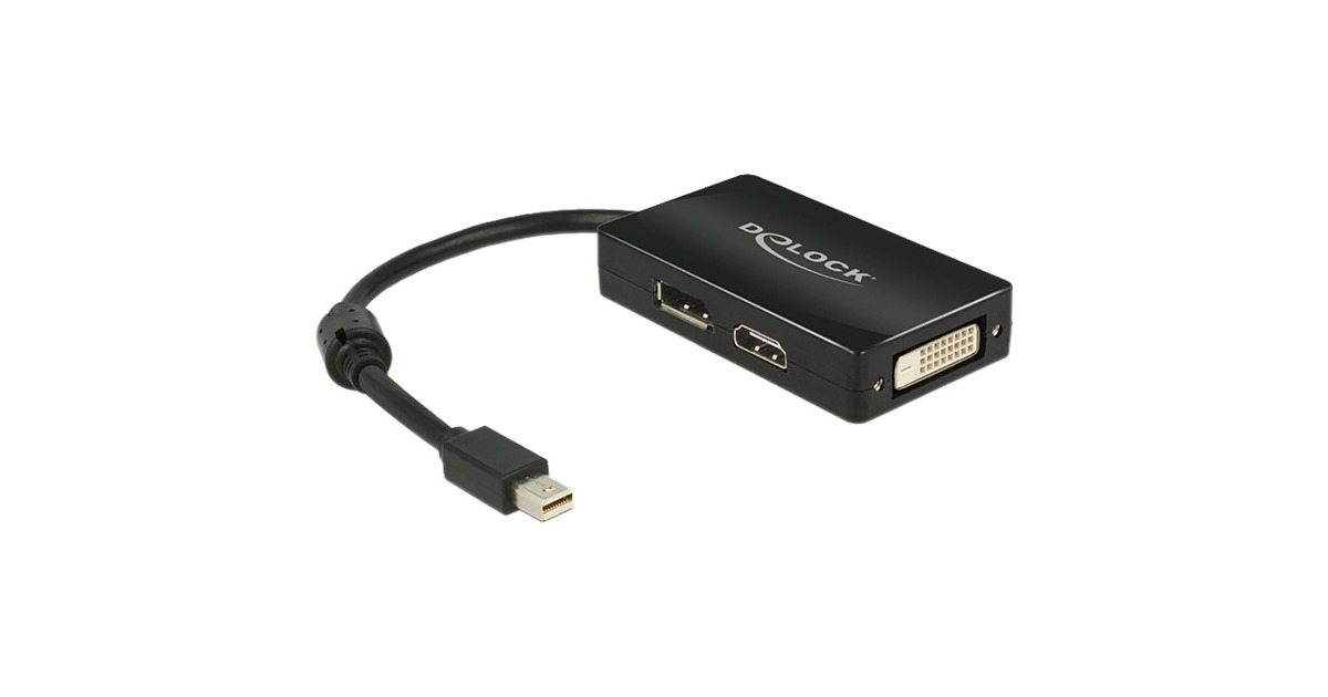DeLOCKMini DisplayPort > DisplayPort/HDMI/DVI adapter  (Zwart, 0,16 meter)