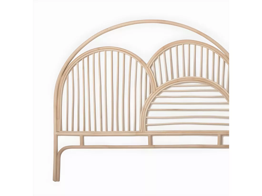 Tête de lit double en rotin naturel 163x134 cm-Samy