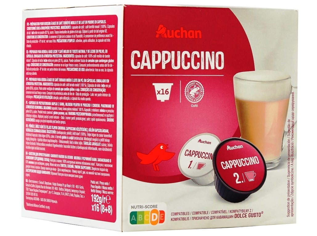 CÁPSULAS CAFÉ DG AUCHAN CAPPUCCINO 16UN