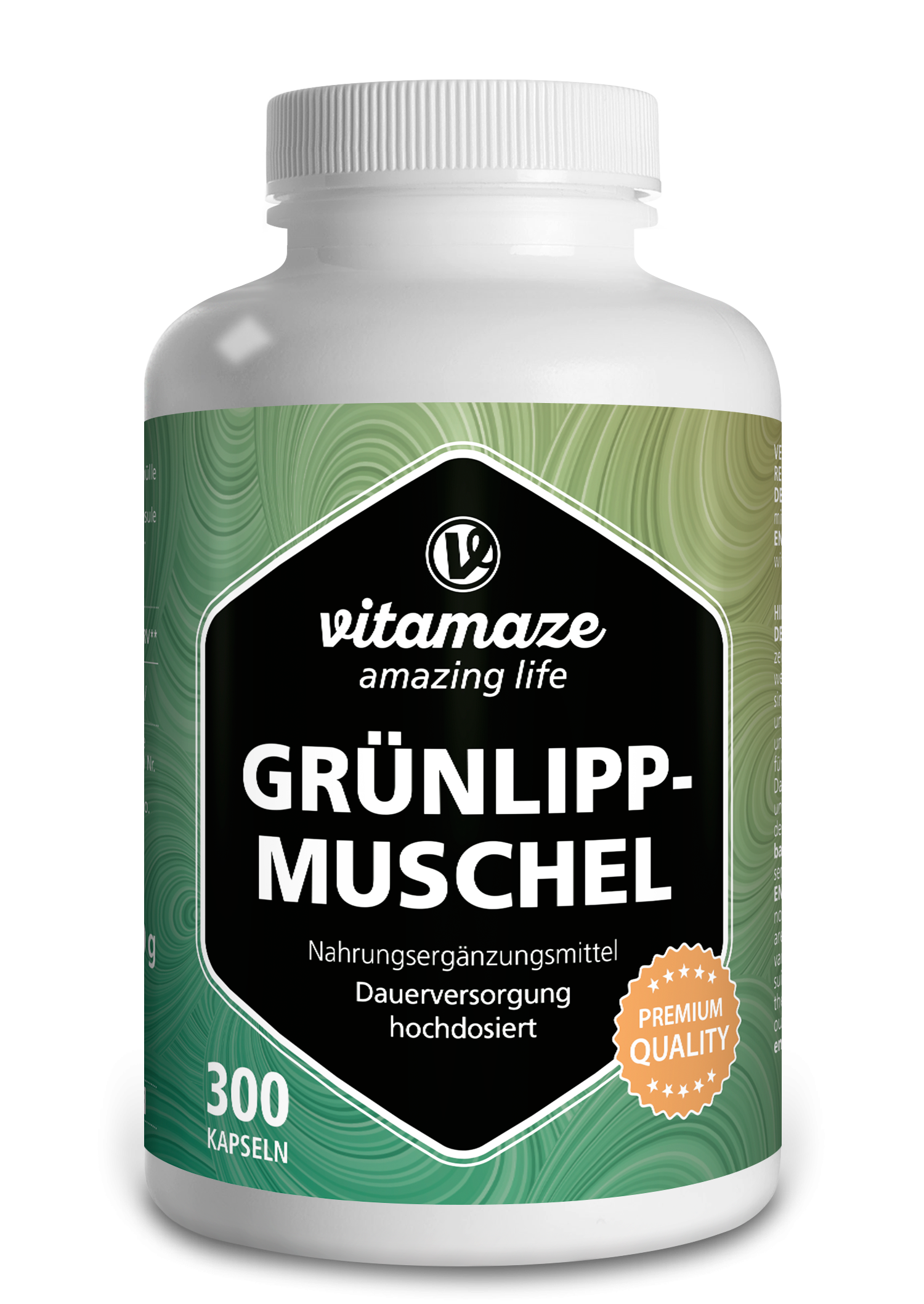 Grünlippmuschel Pulver 1500mg (300 Kapseln)