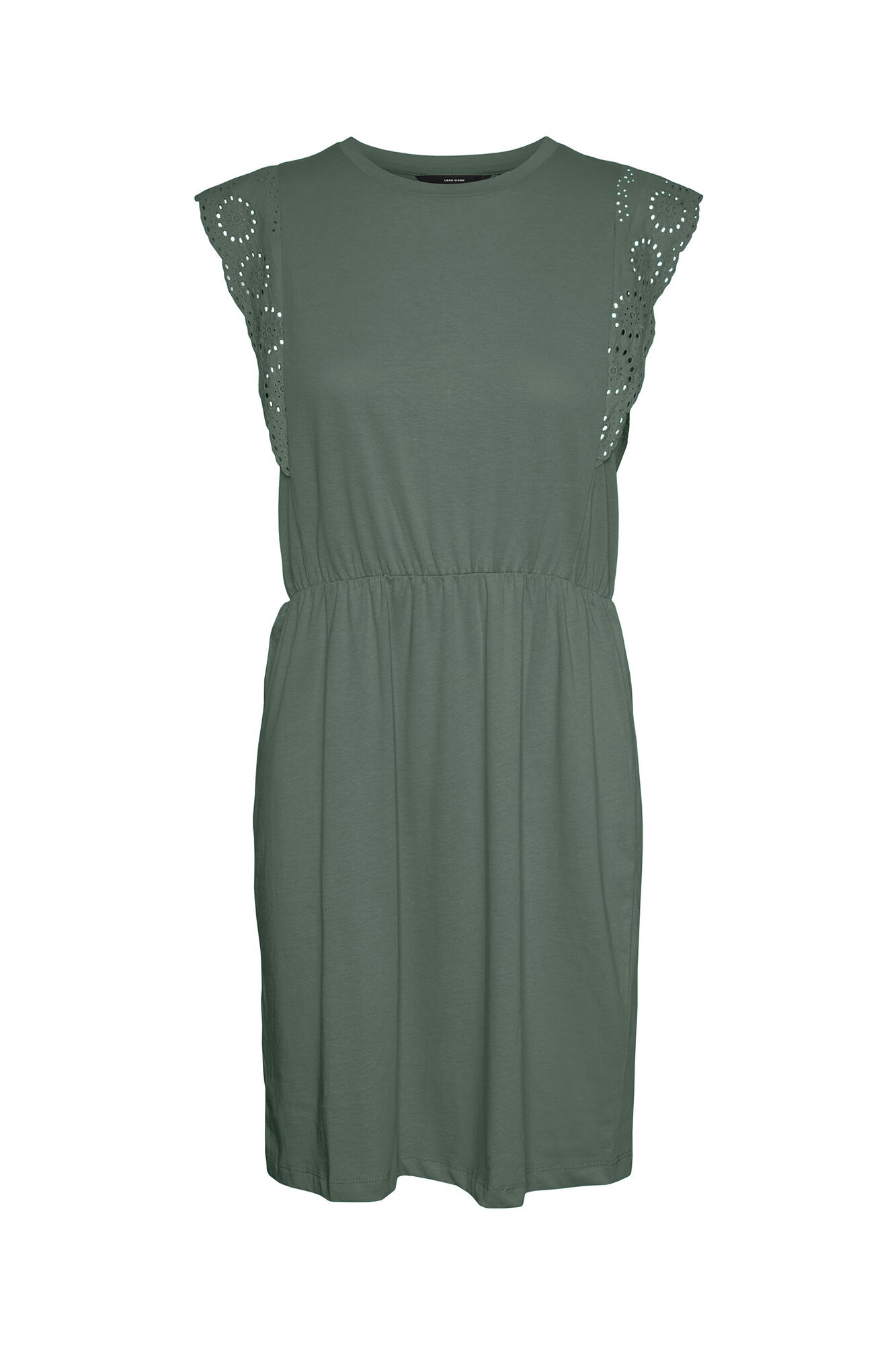 Vestido curto com alças finas - Verde