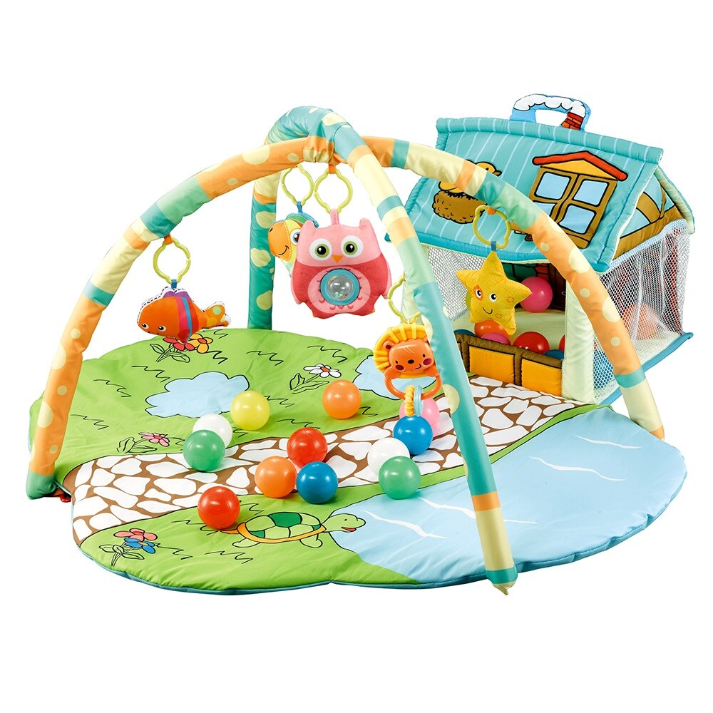 Moni Activity Center Happy Farm JL625-1A, Spielbogen 30 Spielbälle, kleines Haus