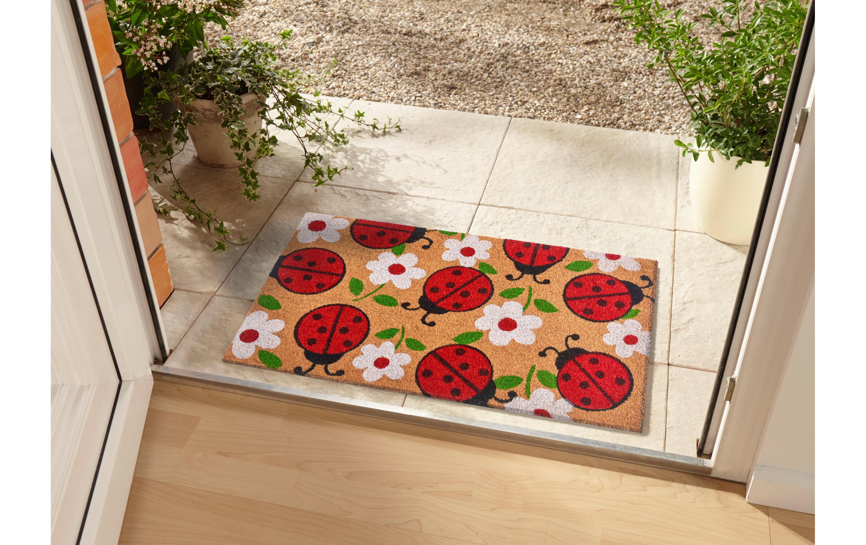 Fussmatte Marienkäfer 45 cm x 75 cm, Braun/RotRutschfeste Türmatte