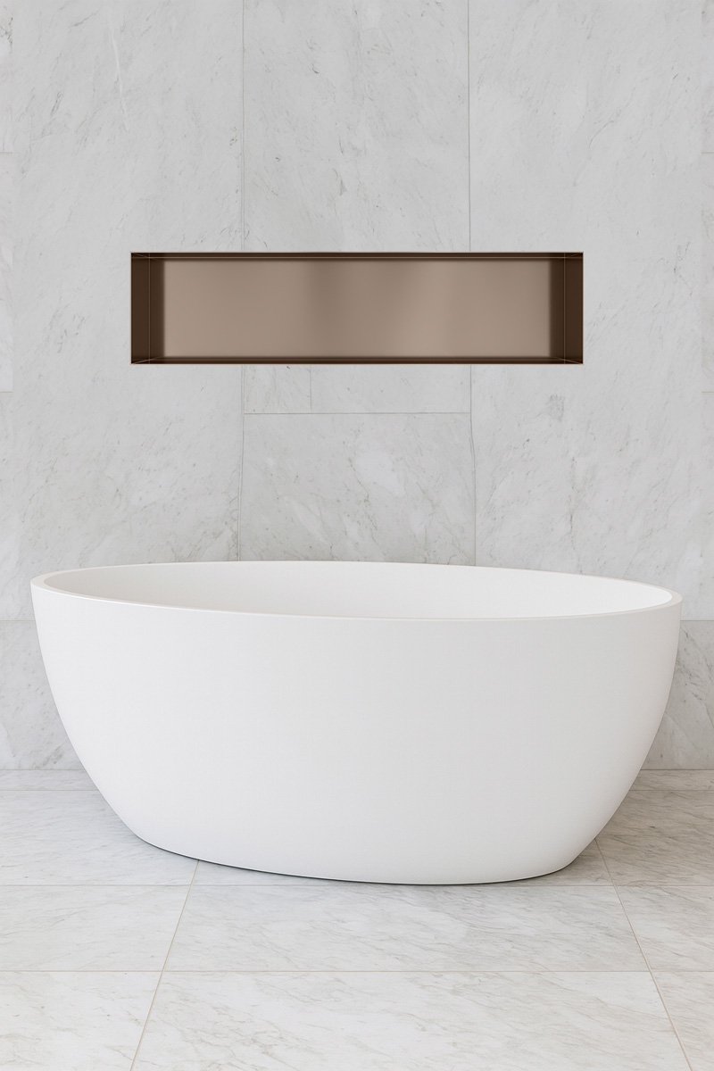 Hotbath &More frameless inbouwnis 30x120x10cm tuscan bronze