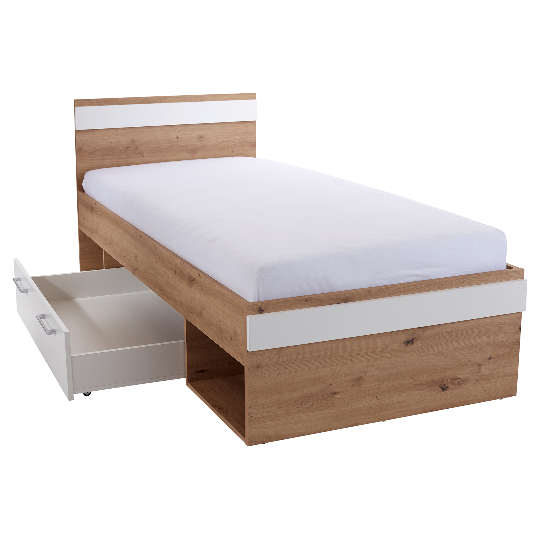 Bett - Artisan Eiche-alpinweiß - 90x200 cm
