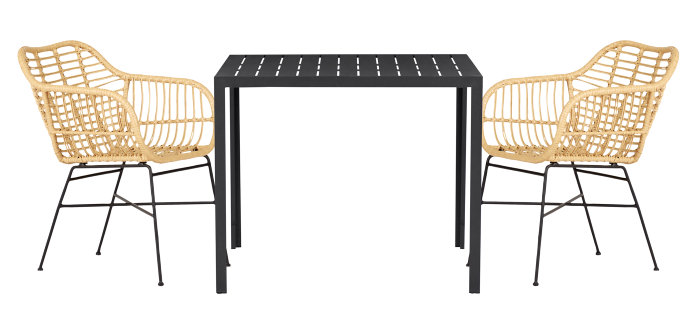 Havebord Havanna 90x90 cm i aluminium og nonwood - Sunlife