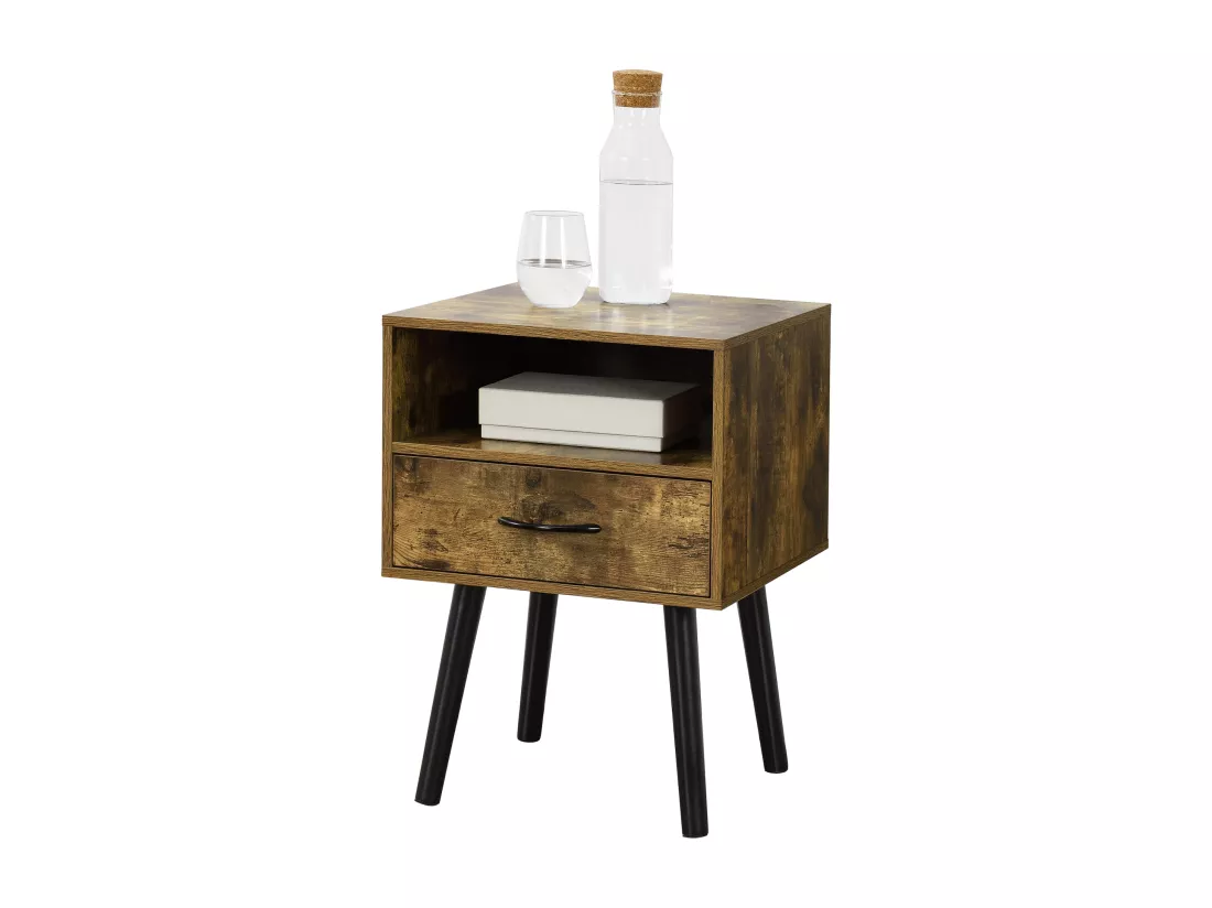 Lot de 2 tables d'appoint Gävle effet bois foncé [en.casa]