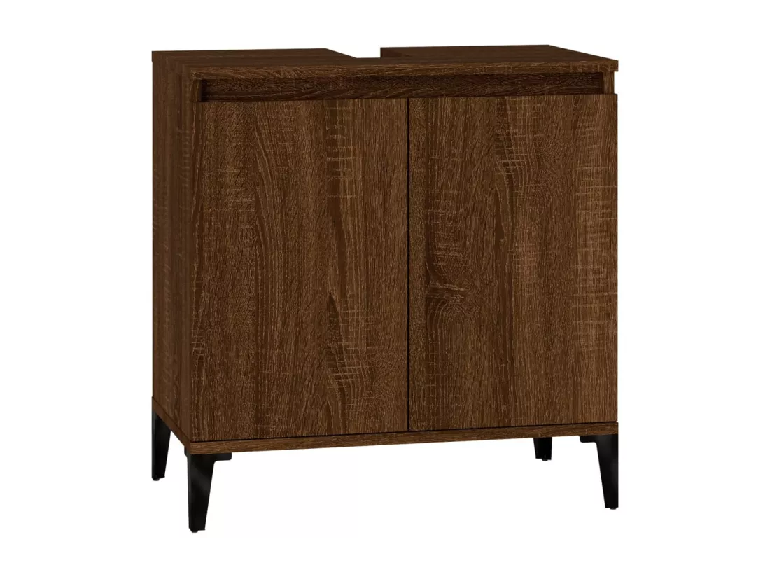 Meuble d'évier chêne marron 58x33x60 cm bois d'ingénierie