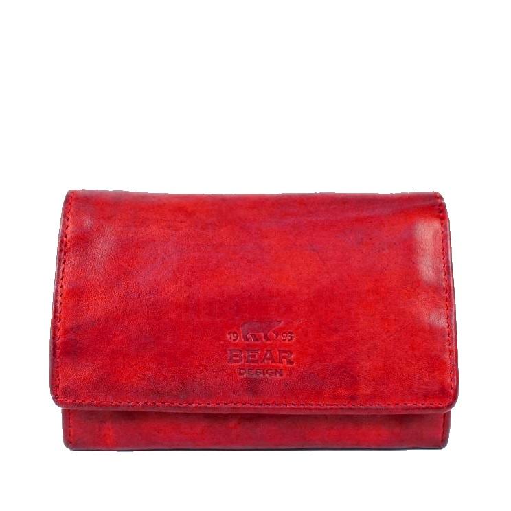 Bear Design Portemonnee Flappie Red