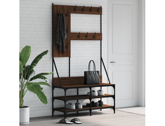 VIDAXL - Penderie Porte-vêtements et rangement des chaussures chêne marron
