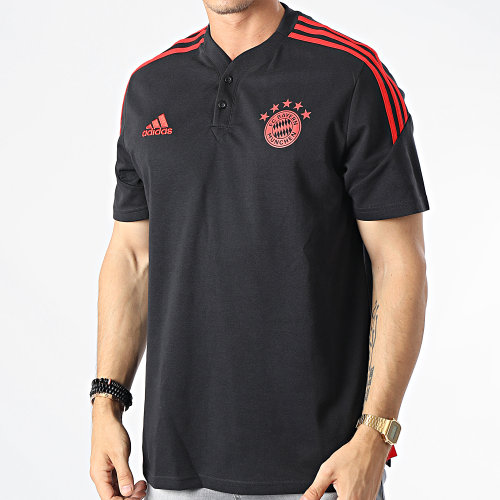 Polo Manches Courtes A Bandes FC Bayern HI3467 Noir