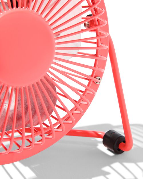 ventilateur de table USB rétro orange fluo Ø10cm
