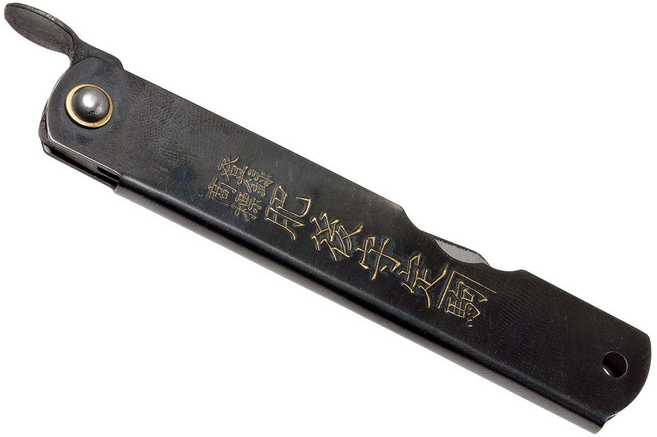 Higonokami zakmes 7,4 cm KT-HIGO07BL, SK-koolstofstaal, zwart