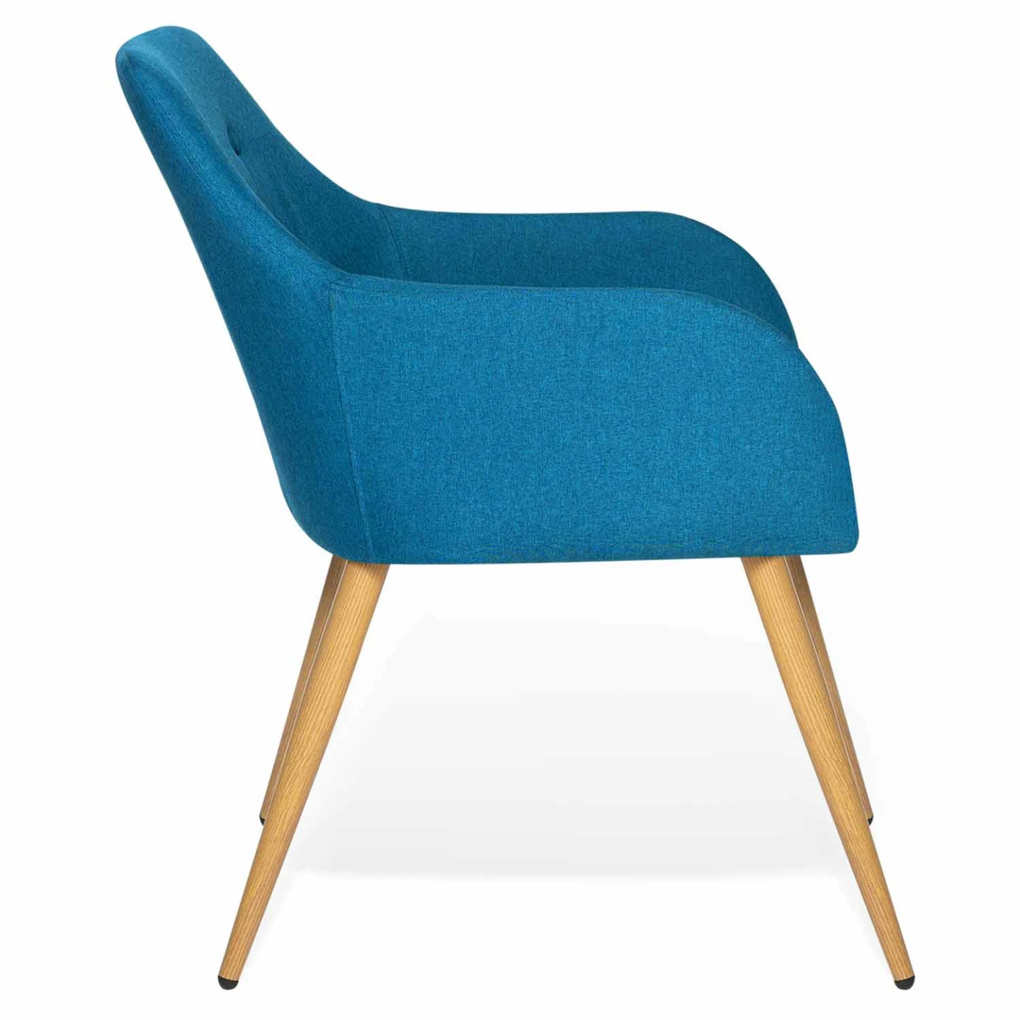 Lot de 2 chaises de salle à manger scandinaves, fauteuils de table DANIA bleu canard