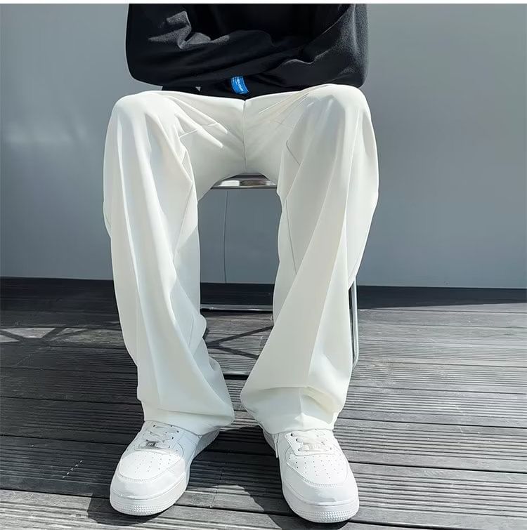 GRAYCIOUS - Mid Rise Plain Loose Fit Broek