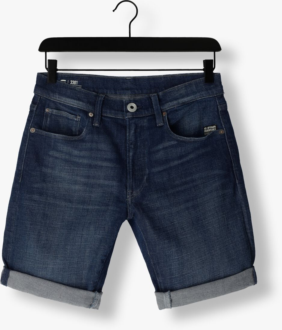 G-STAR RAW blauwe g-star raw korte broek 3301 slim short