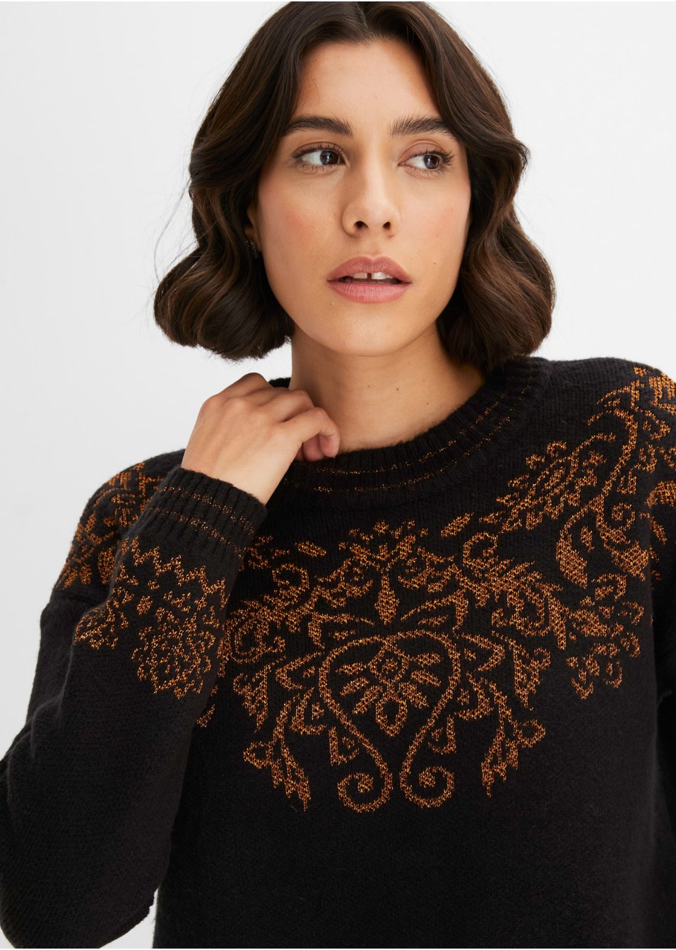 Pull avec motif en lurex