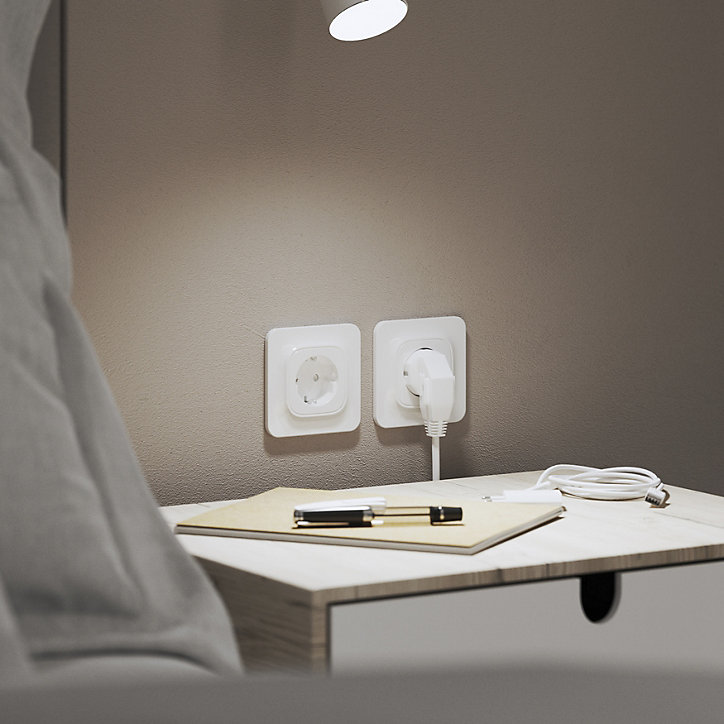 Double prise USB-A+C Jacobsen Kennet blanc complet