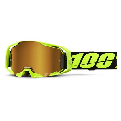 Masque cross 100% ARMATIC - Ecran Mirror True Gold 2025 - Jaune