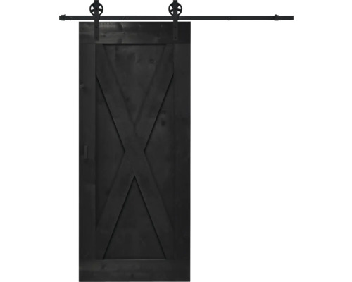 Pertura schuifdeur complete set Yorick X-Brace Vintage zwart 950x2150 mm incl. rail met spaakwiel, krukset