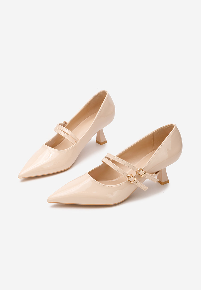 Chaussures stiletto à petit talon beige Mimi
