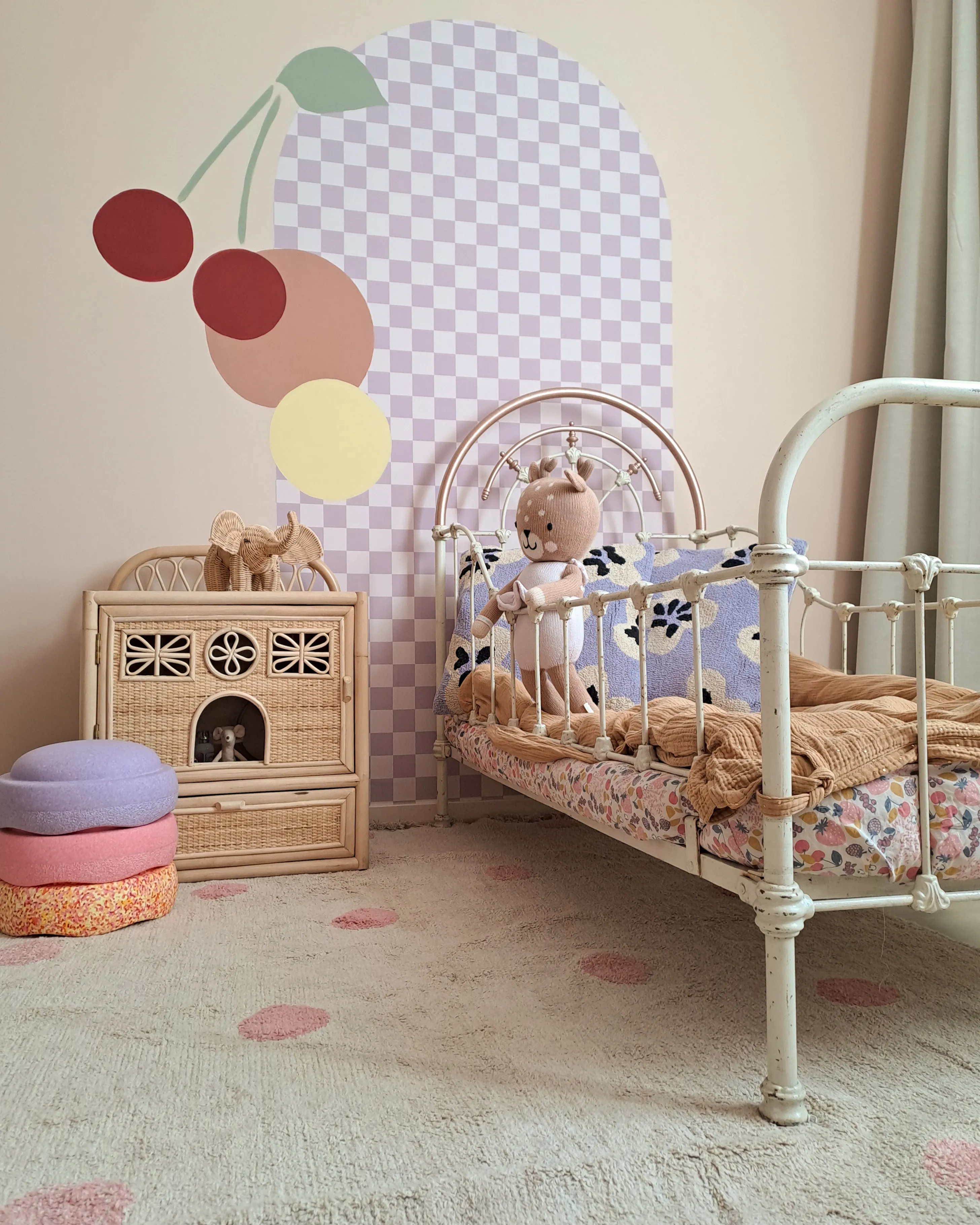 Kindervloerkleed DARDERE Roze 140 x 200 cm Katoen