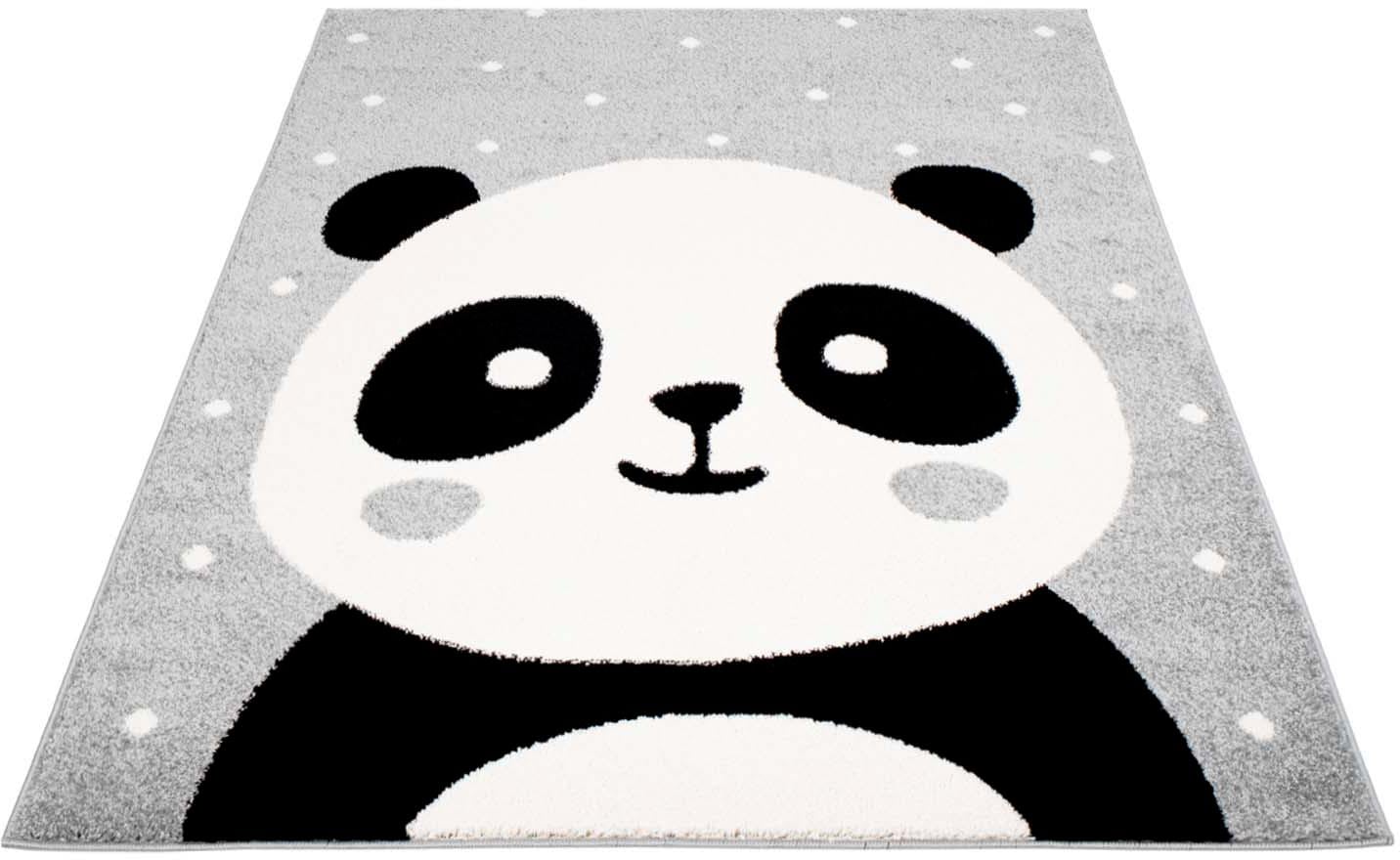 Carpet City Kinderteppich »Bubble Kids 1334« rechteckig 11 mm Höhe Spielteppich, Panda-Bär, Weicher Flor, Pflegeleicht, Kinderzimmer