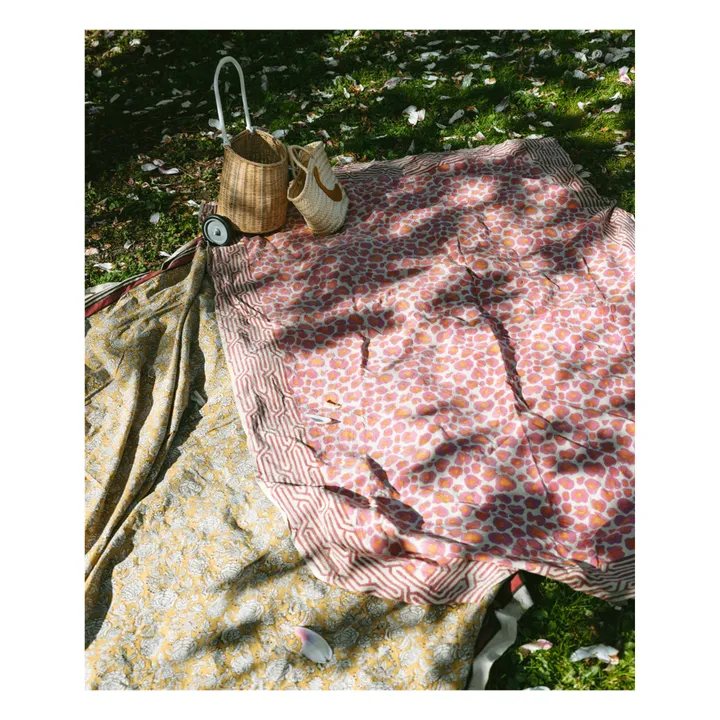 Doing Goods Plaid Léopard rose et totebag en coton | Rose