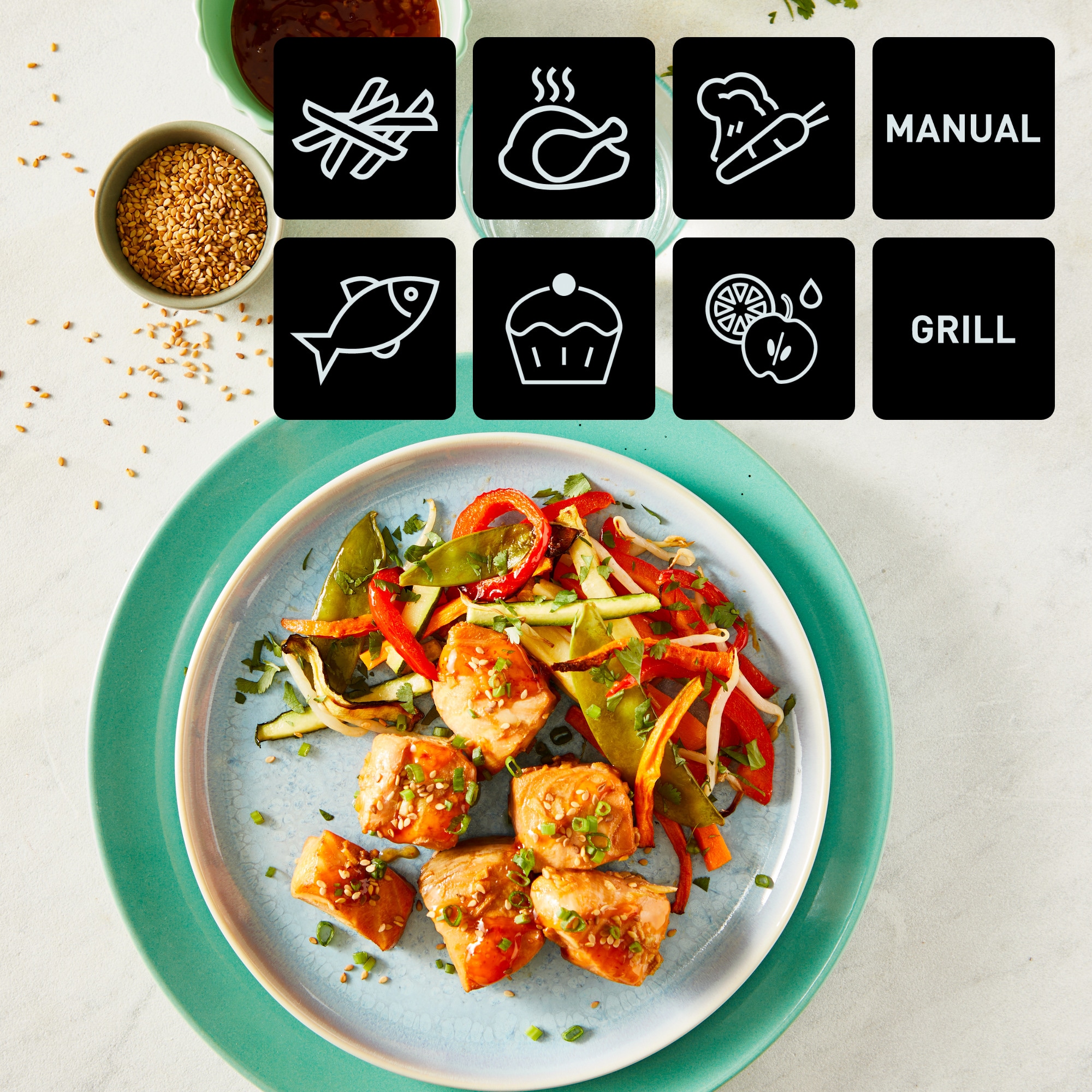 Tefal Heißluftfritteuse Doppel-Heißluftfritteuse Dual Easy Fry & Grill