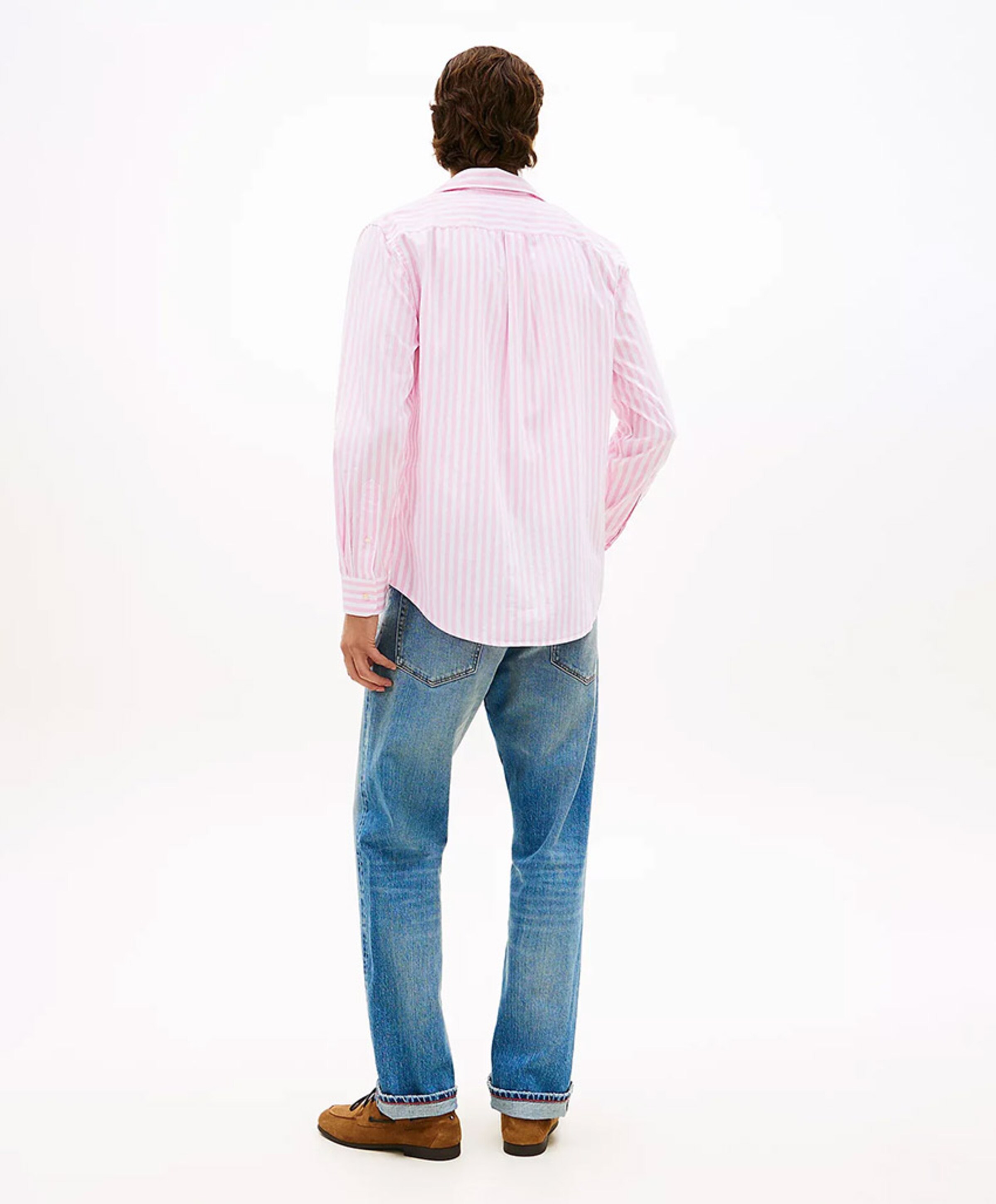Tommy Hilfiger Heren overhemd lange mouw roze