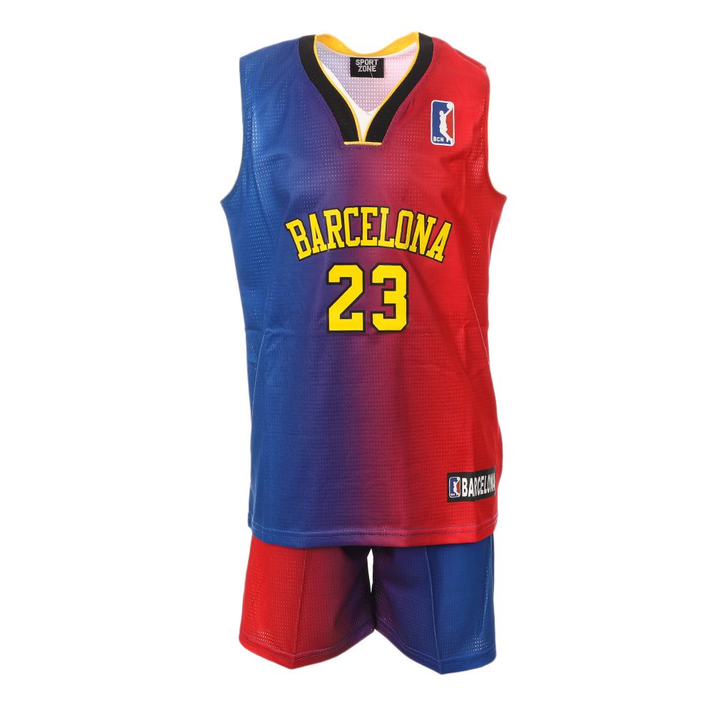 Sport Zone Barcelona Ensemble de basket Bleu/Rouge Enfant Sport Zone