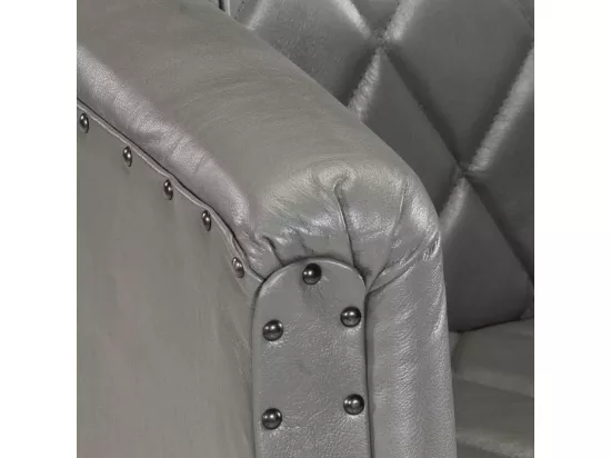 Chaise cabriolet Gris Cuir véritable de chèvre