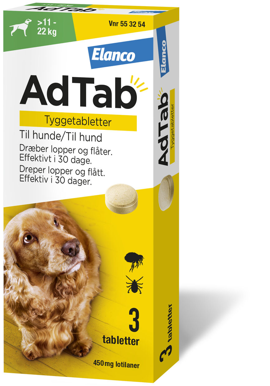AdTab vet tyggetablett 450mg til hund (11-22 kg)