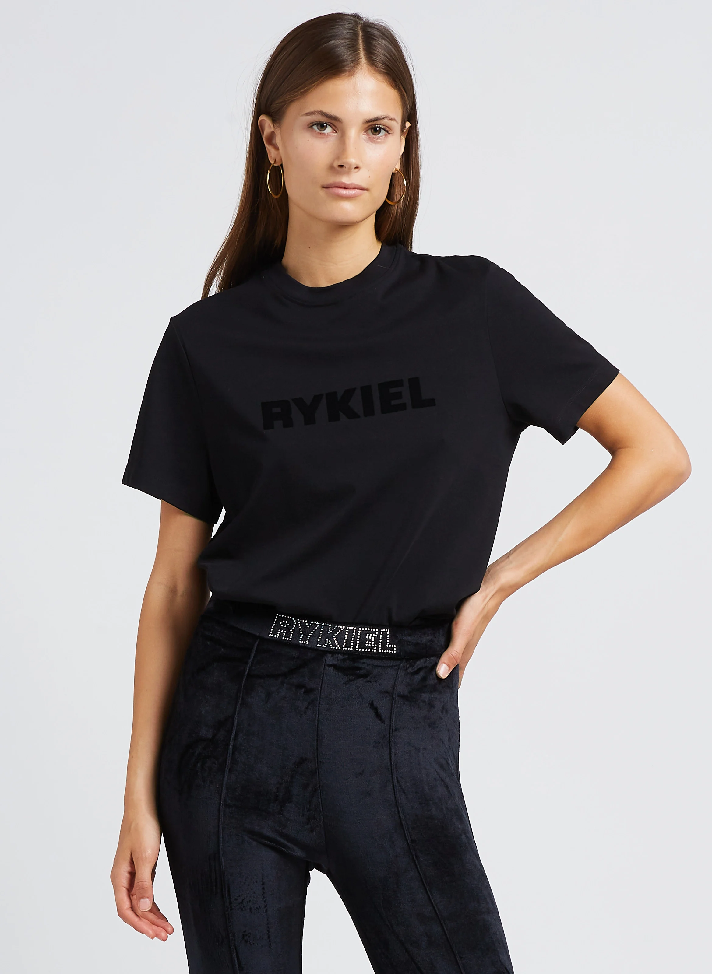 Tee-shirt col rond en coton | Noir
