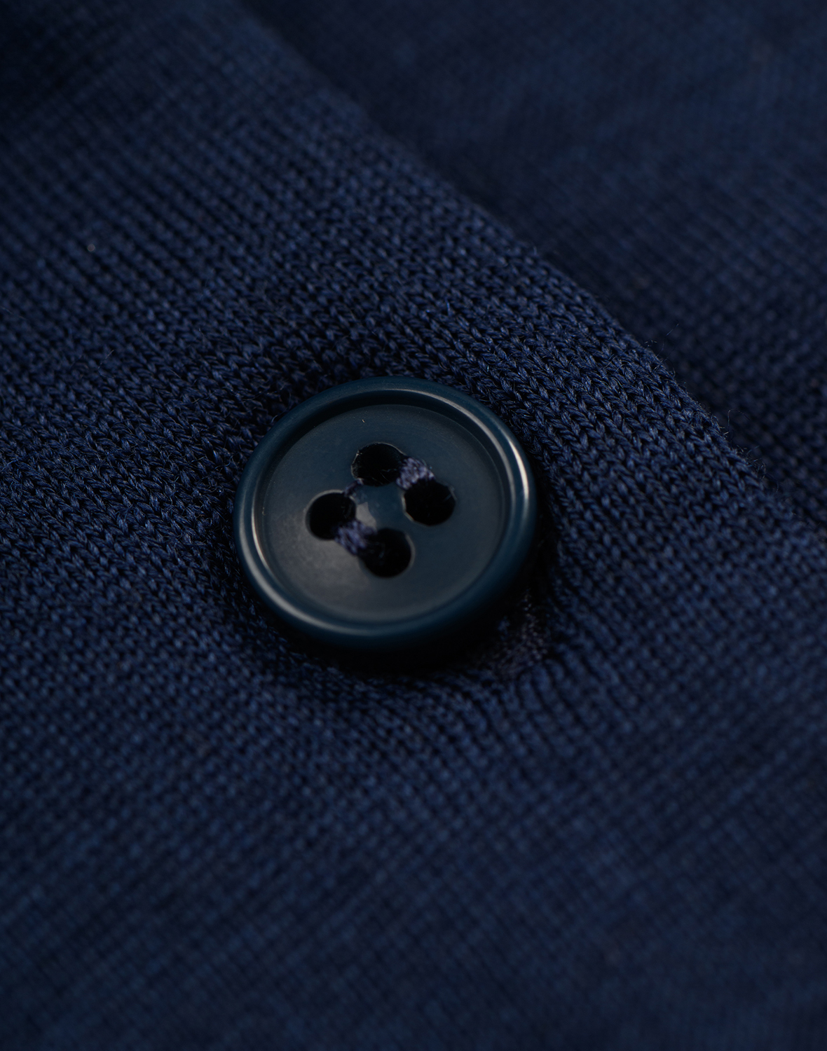 Polo in merinowol voor dames in Marineblauw