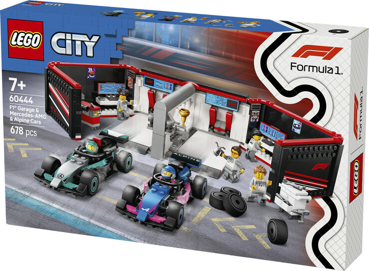 Lego F1-garage - Mercedes-AMG og Alpine-biler