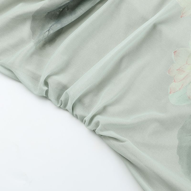 Smackthat - Spaghettibandjes, col, bloemen maxi-jurk