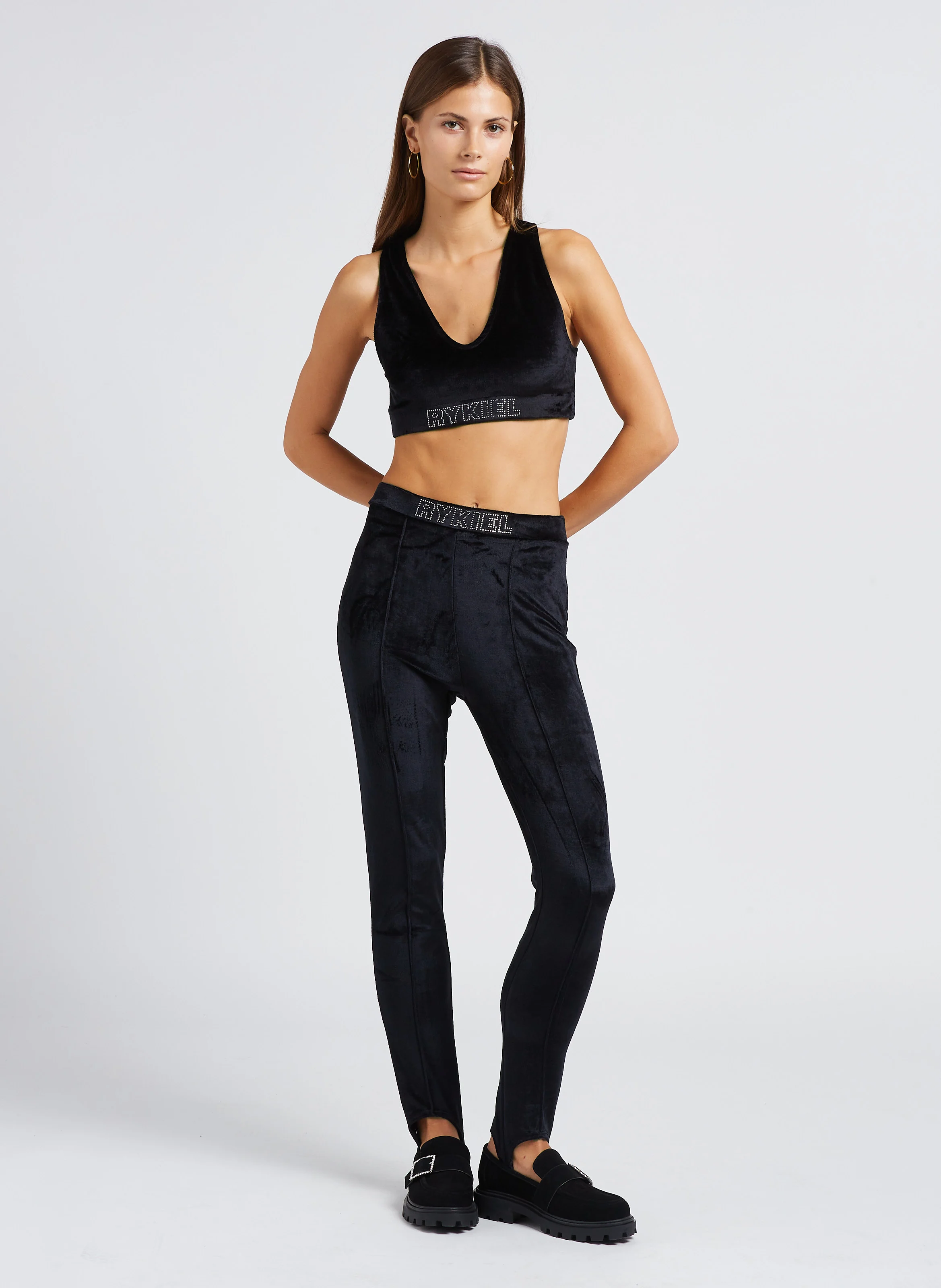 Legging fuseau taille haute en coton | Noir