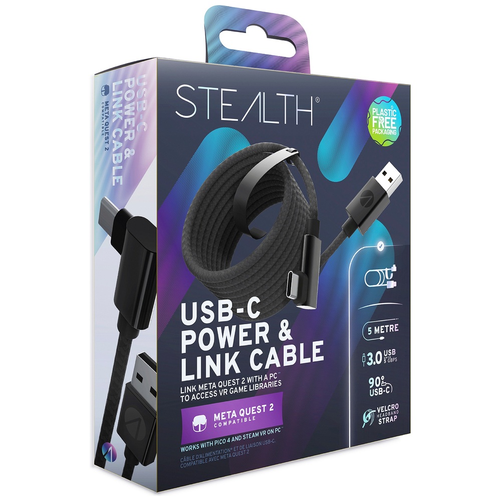 Unauffälliges USB-C-Strom- und Verbindungskabel für Meta Quest 2 – 5 m