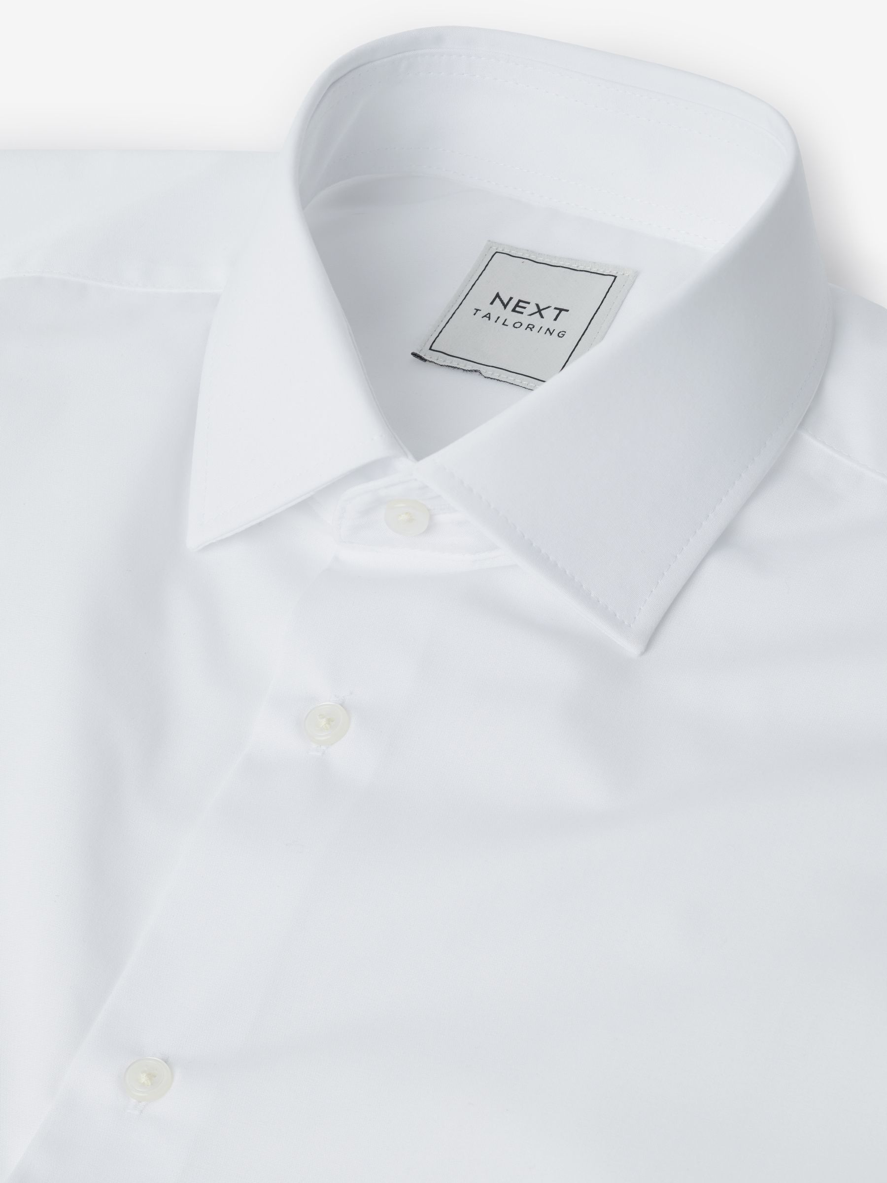 Wit - Verpakking van 5 onderhoudsvriendelijke slim fit smart overhemden met enkele manchetten