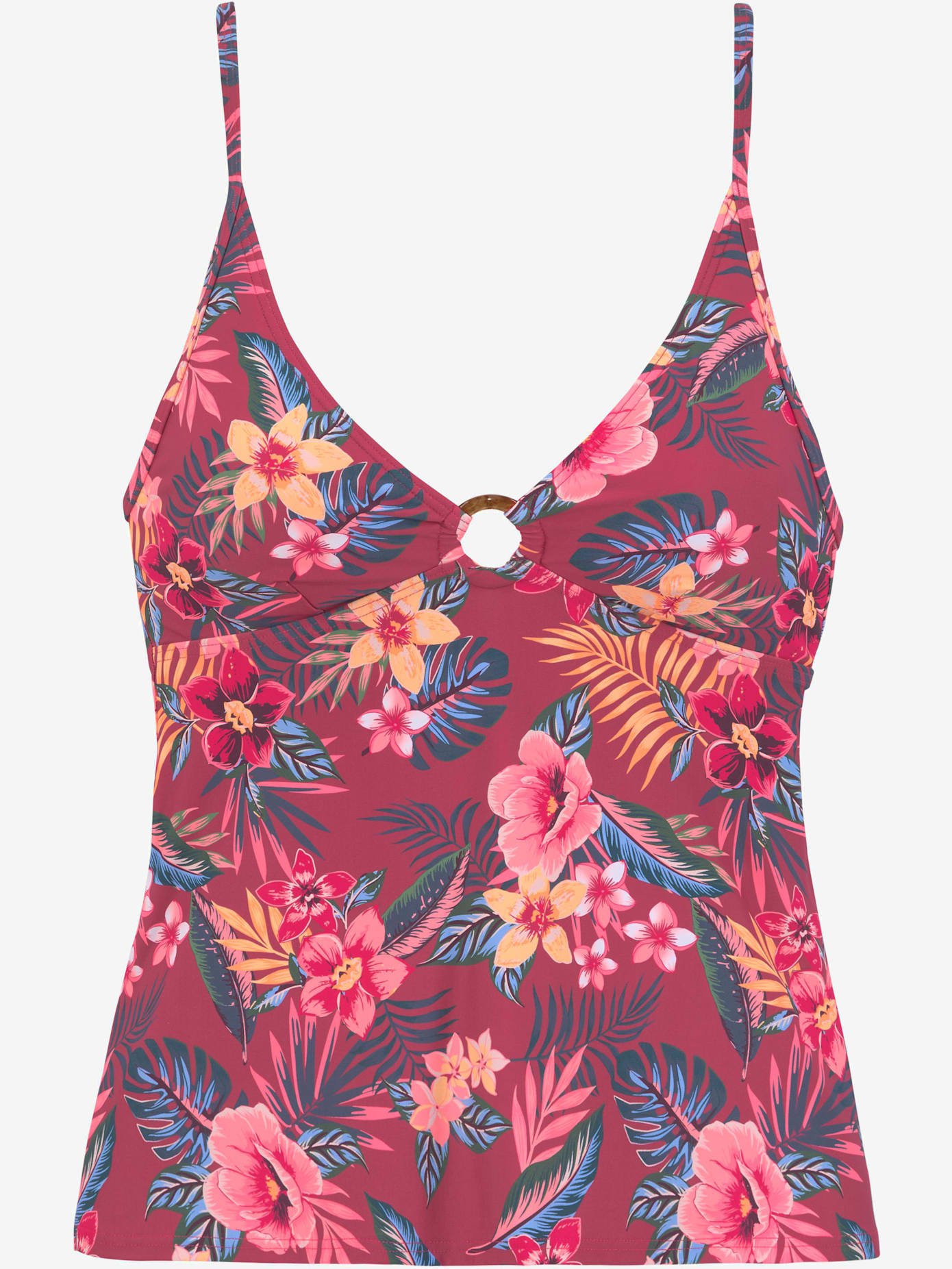 Haut de tankini imprimé tropical