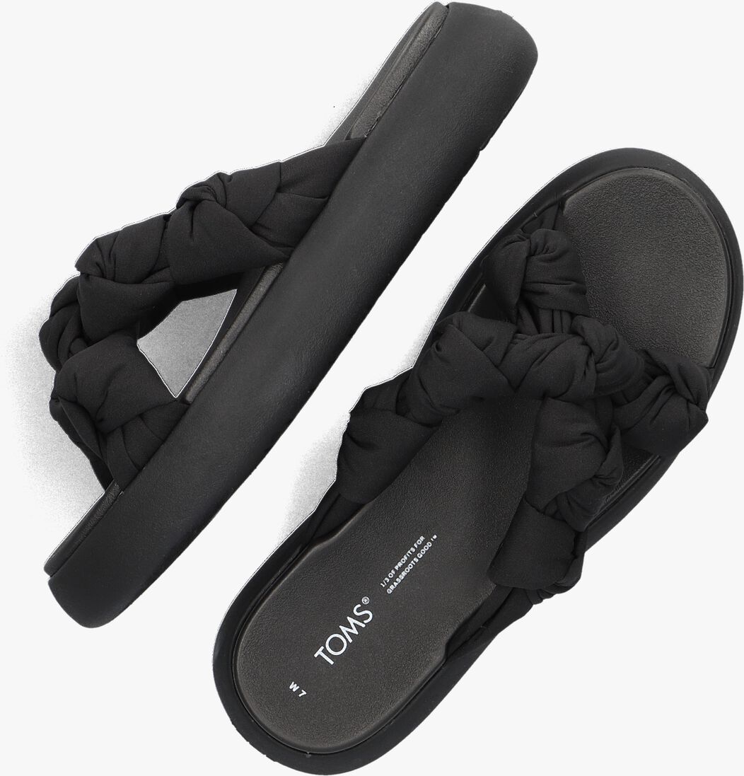 TOMS zwarte toms slippers alpargata mallow crossover knot