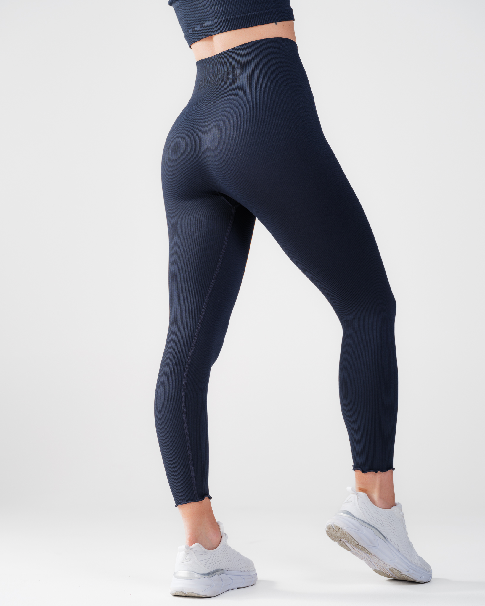 Bumpro Perfect Rib Frill Tights Navy