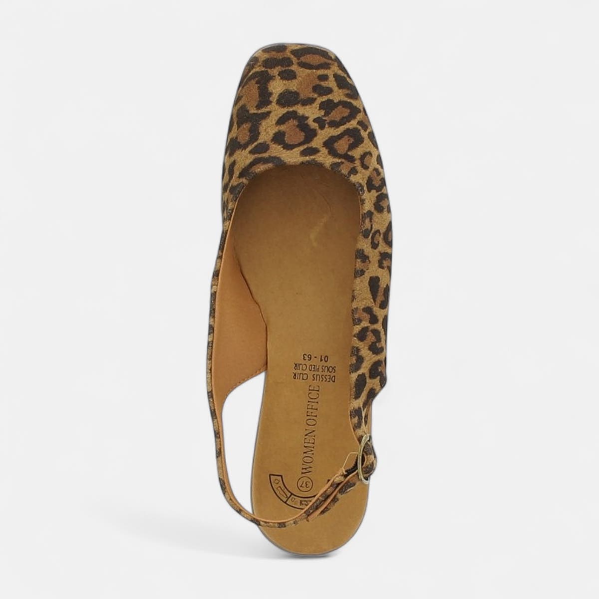 Escarpins avec bride arrière Femme en cuir camel