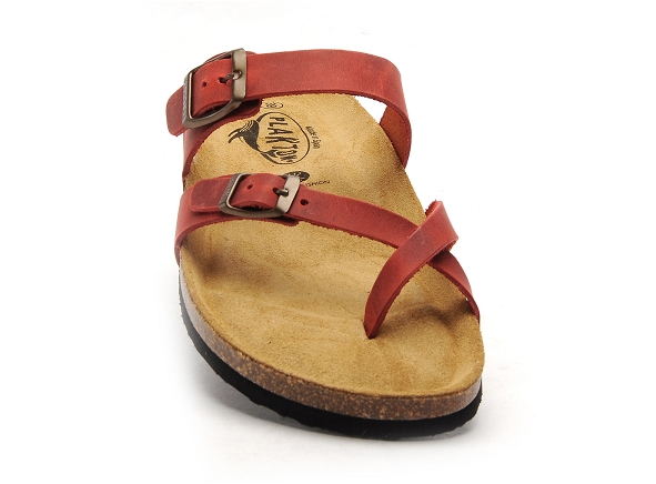 Plakton mules et sabots plats femme bombay rouge