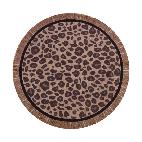 Tapis Petit Round Rug Vloerkleed 120 x 120 cm Leopard