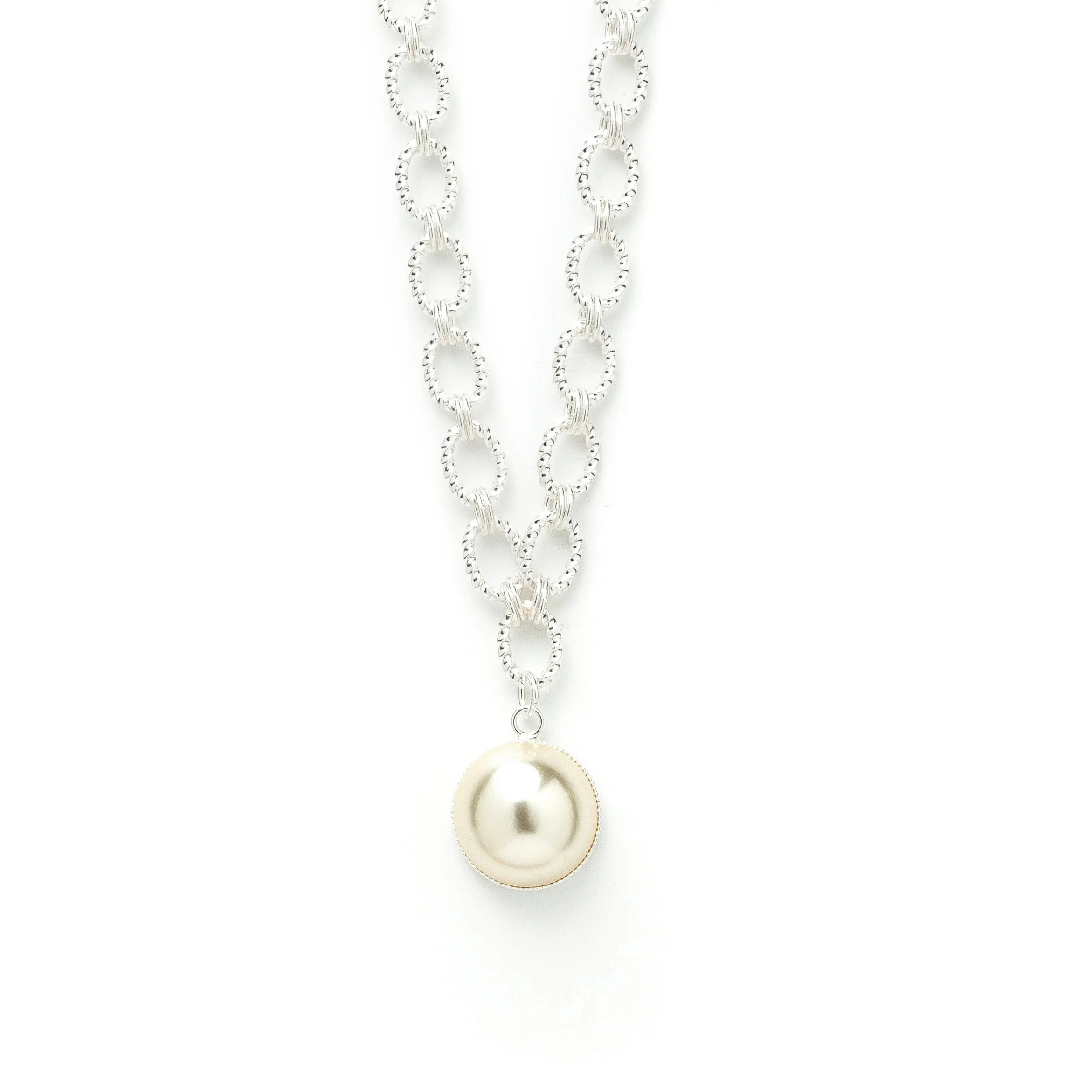 NÉLYA - Maxi collier perle plaqué argent | Argent